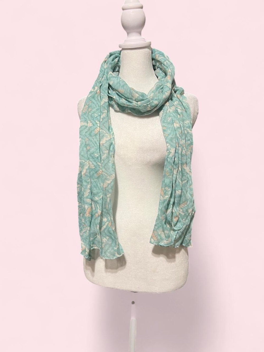 Light Teal Printed Scarf - Women Accessories